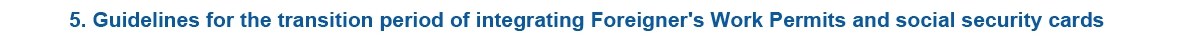 Guidelines for the transition period of integrating Foreigner