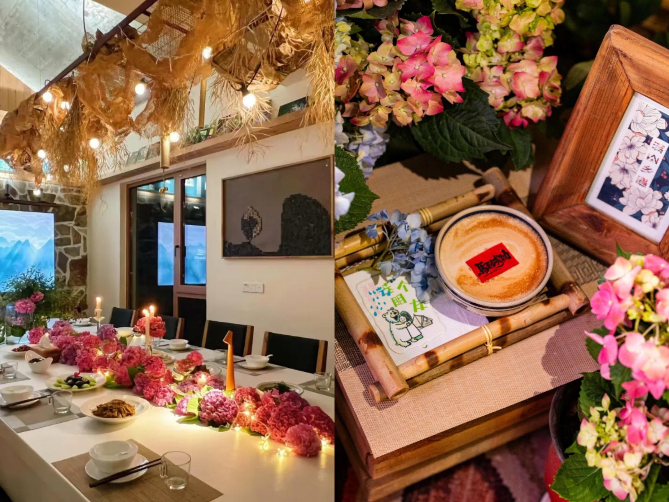 Restaurants and cafes are decorated with hydrangea blooms..jpg