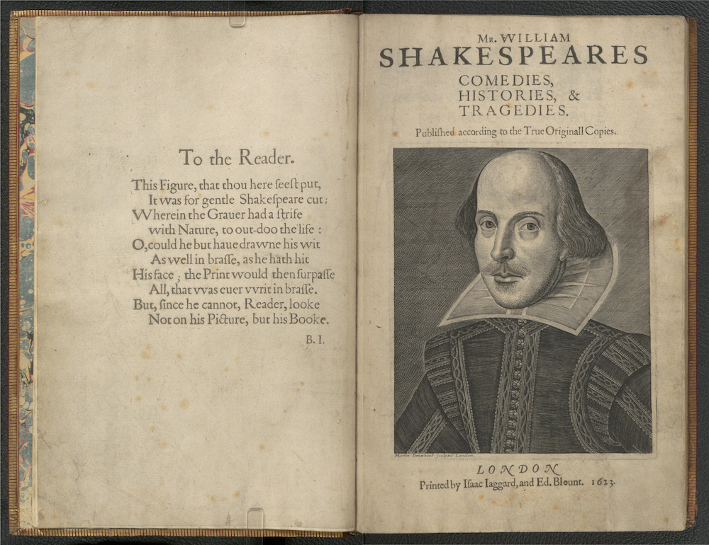 Mr. William Shakespeares Comedies, Histories & Tragedies, published in London in 1623..png