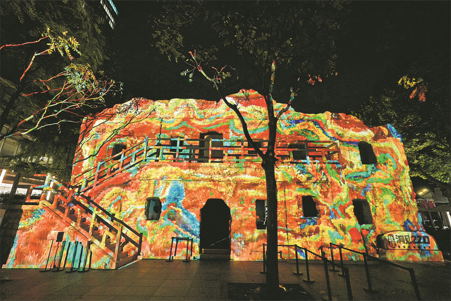Lights transform city into dazzling canvas