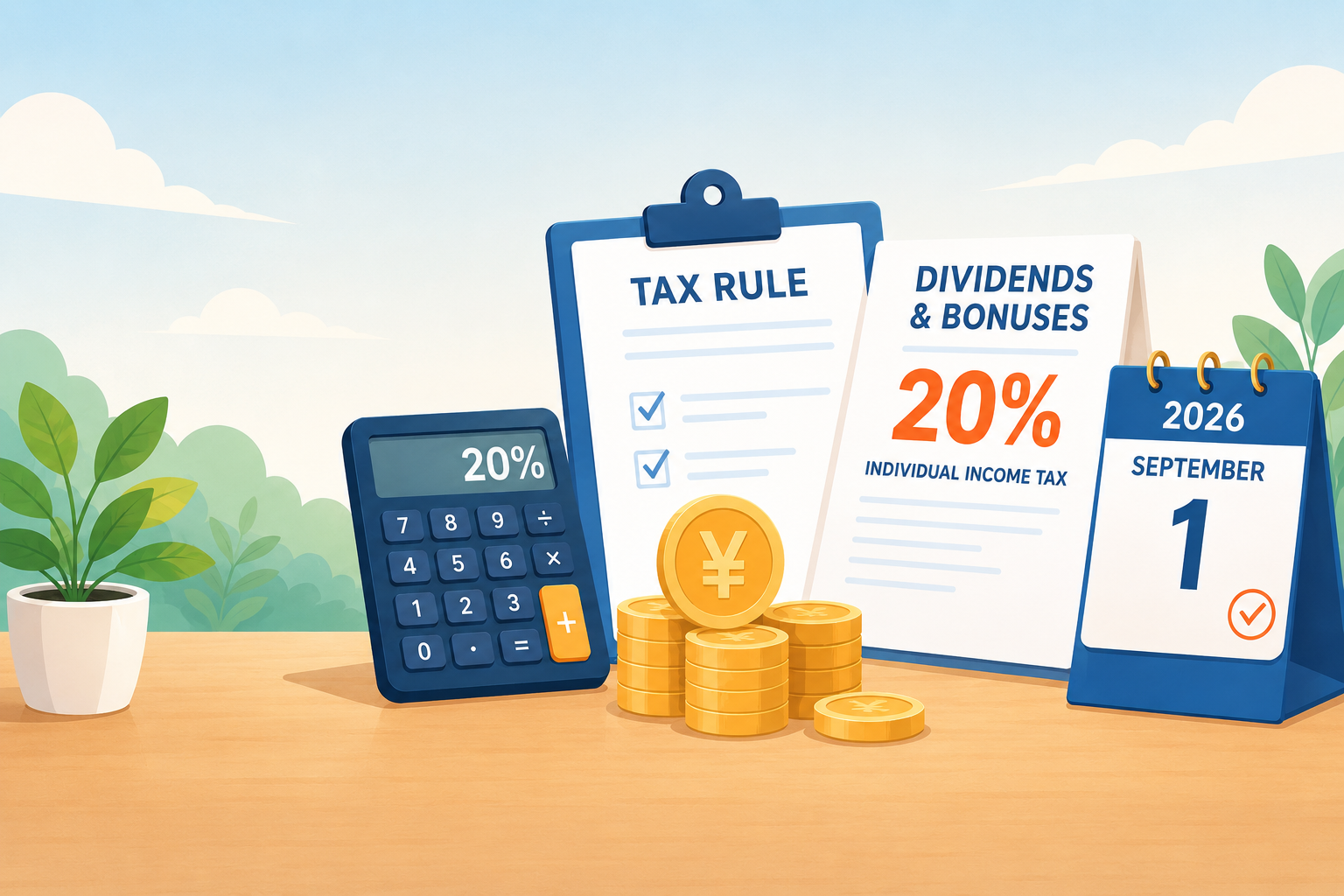 Tax on foreign individuals' dividends and bonuses from foreign-invested enterprises