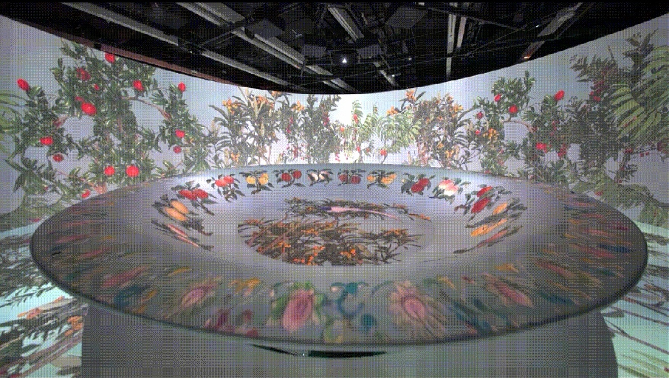 A blooming garden of fruit and flowers unfolds across an LED canvas.jpg