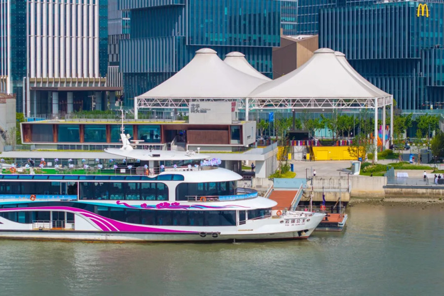 A cruise docks at the Longhua Quay on May 19..jpg