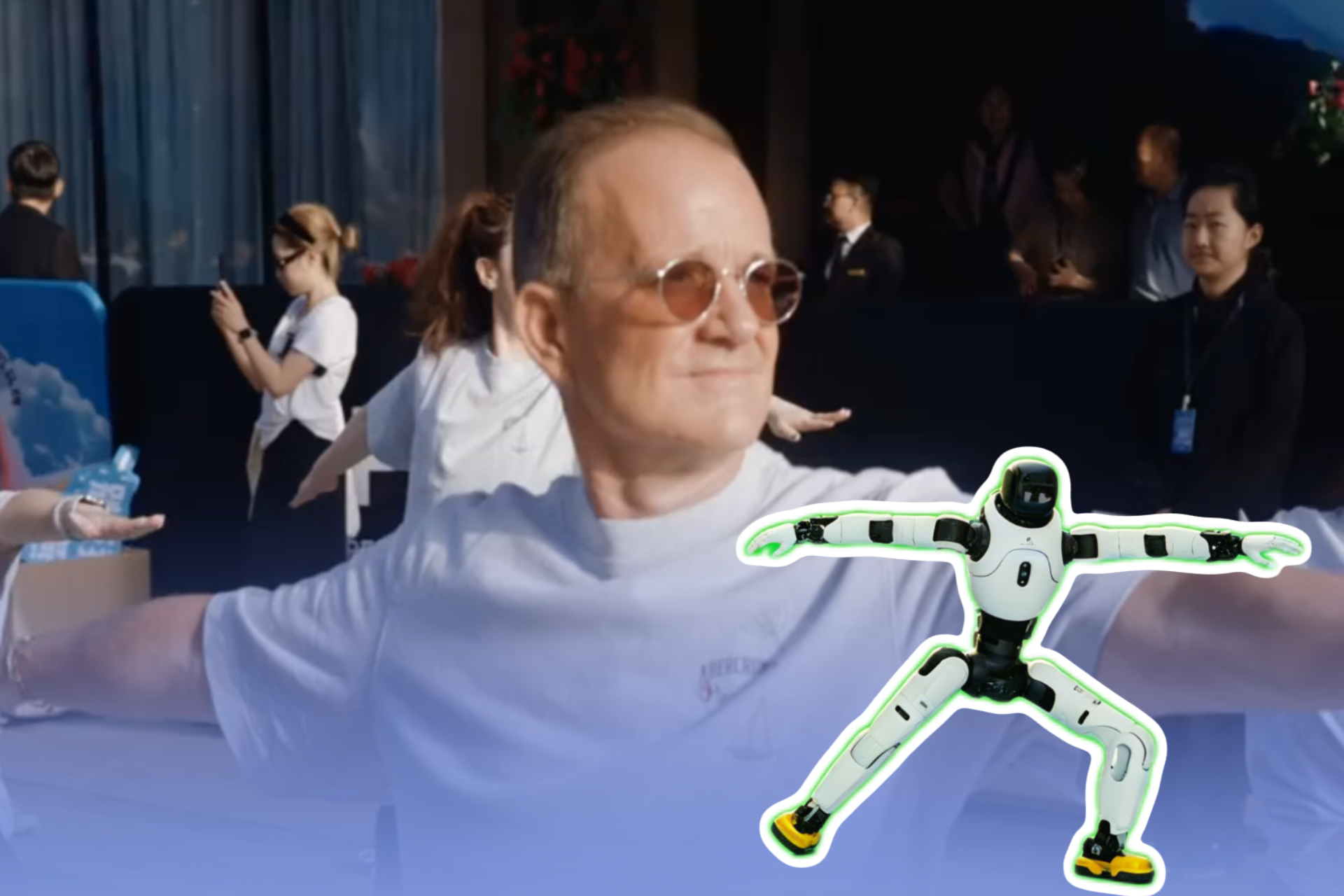 Robots join hundreds for yoga session in Shanghai
