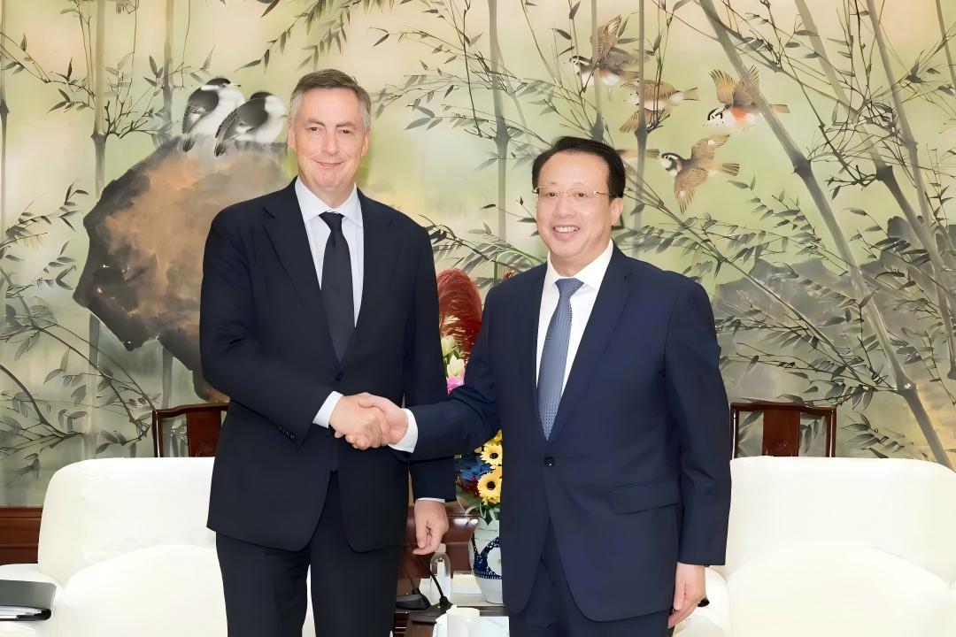  Shanghai mayor meets EU Parliament delegation, calls for closer ties