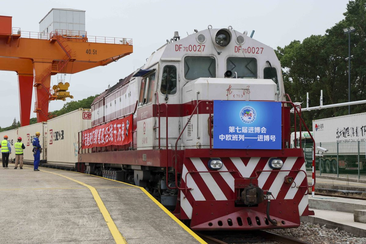 1st 'Jinbo' China-Europe freight train arrives in Shanghai