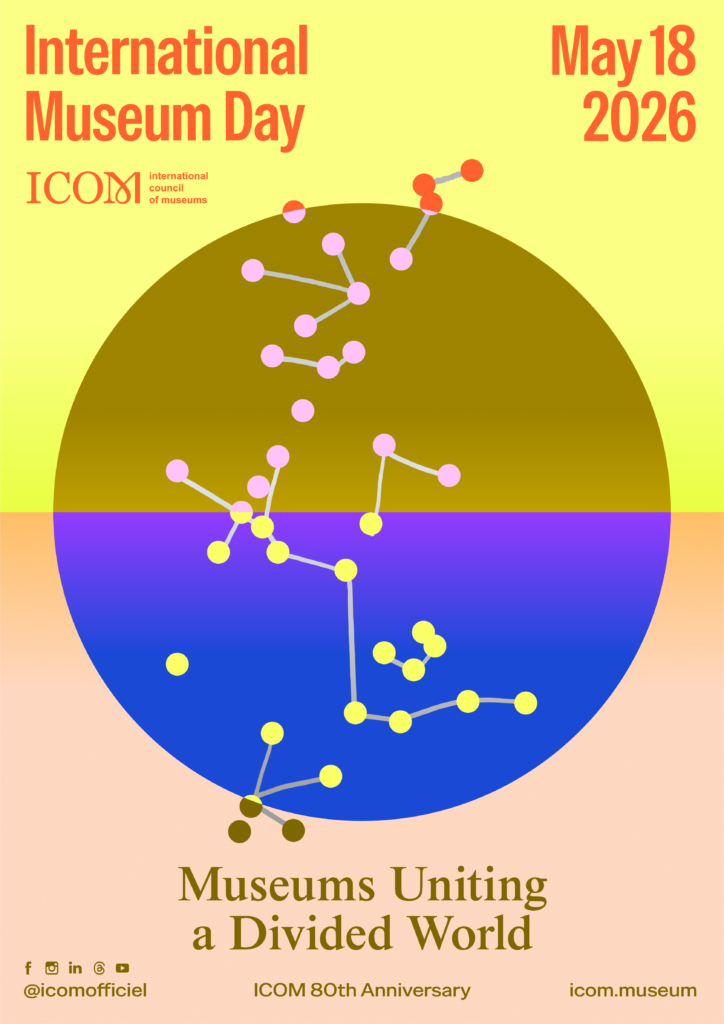 A poster for the 80th anniversary of the International Council of Museums in 2026.png