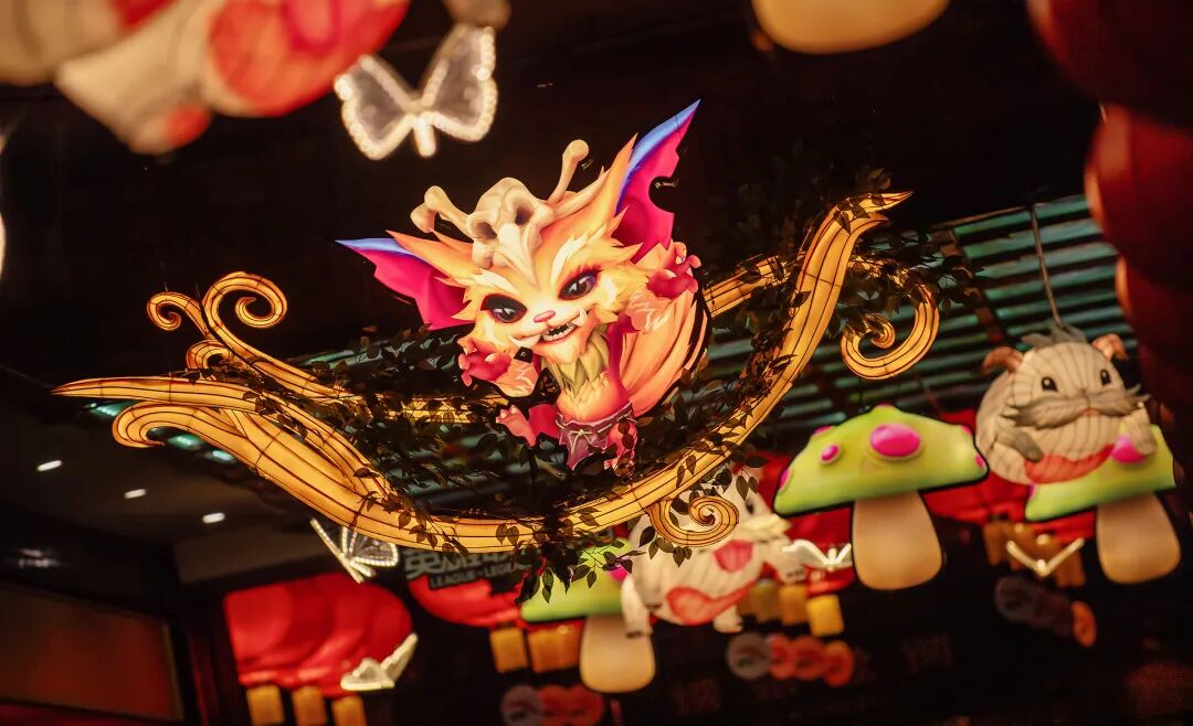 Lanterns featuring anime characters are set up to engage a younger audience..jpg