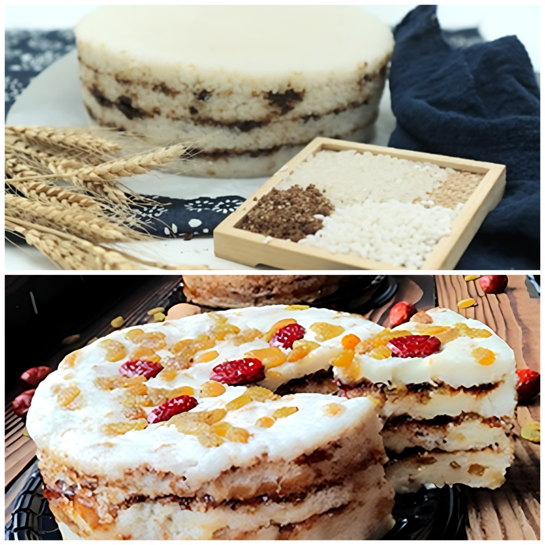 Glutinous rice is used in making steamed bucket cakes..jpg