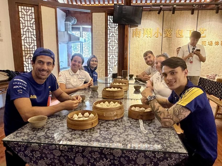 Formula E drivers try their hand at making soup dumplings in Shanghai