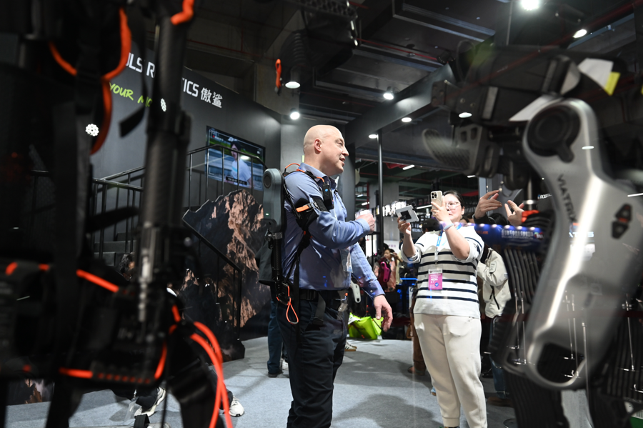 A participant experiences an exoskeleton product.png