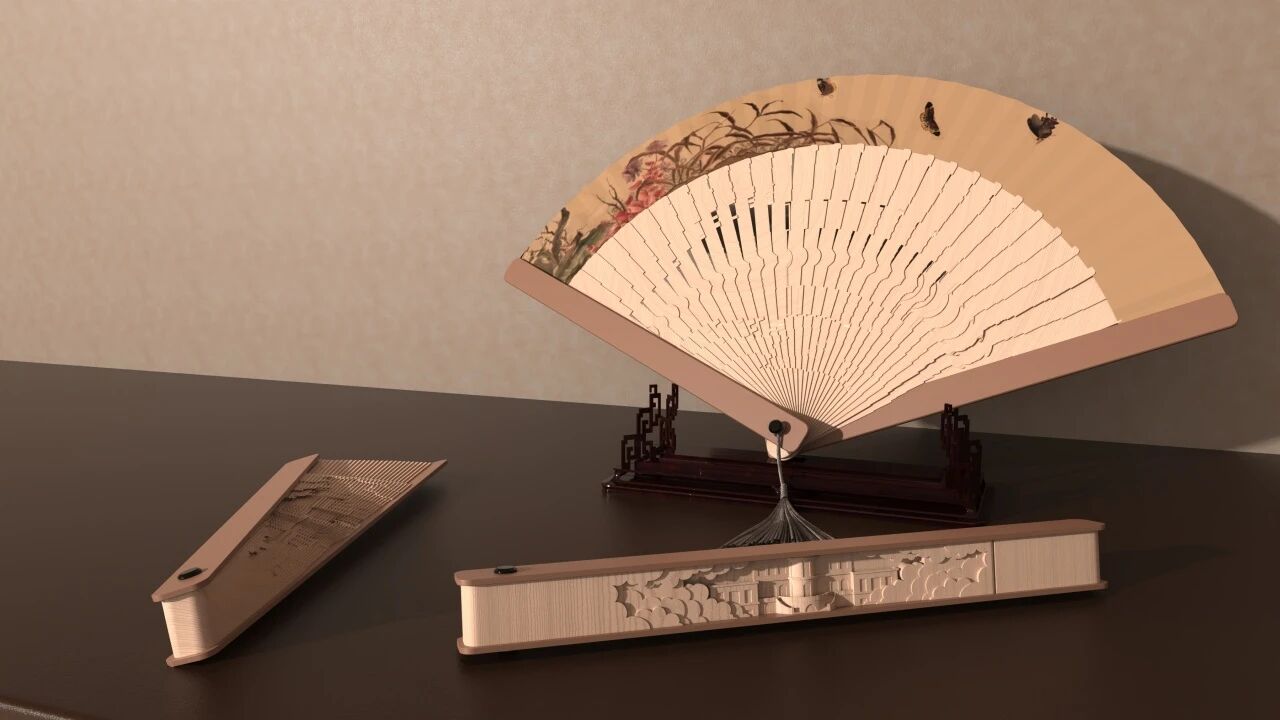 The folding fan embodies the elegance of Chinese embroidery and architecture..jpg