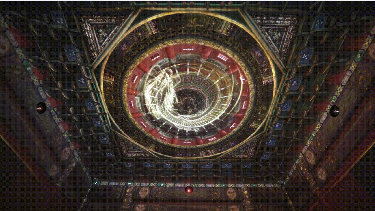 A three‑dimensional dragon emerges from a digitally reimagined caisson ceiling..jpg